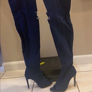 Women’s Denim Thigh High Boots